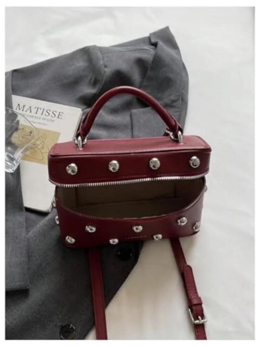 Quilted Zipper Crossbody Handbag Y2K Top Handle Small Bucket Satchel Purse Faux